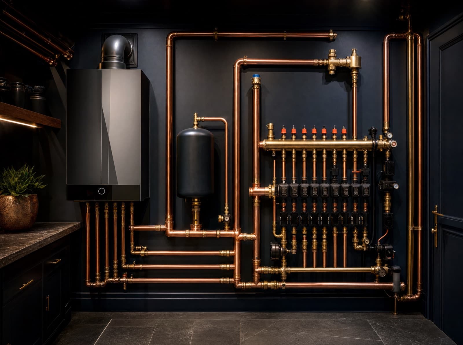 Precision copper and brass heating manifold installed by Beacon
